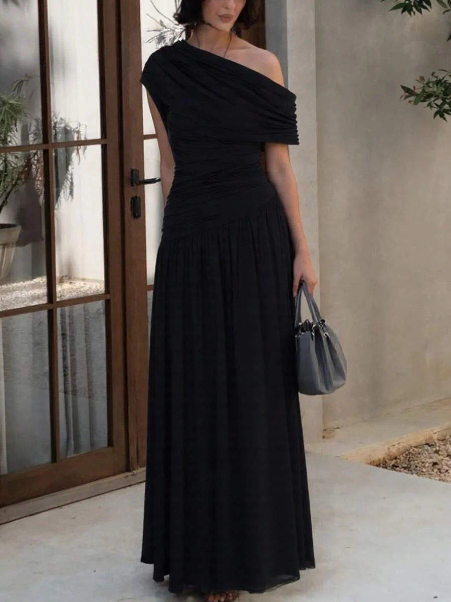 ZÉPHYR — One-Shoulder Ruched Maxi Dress
