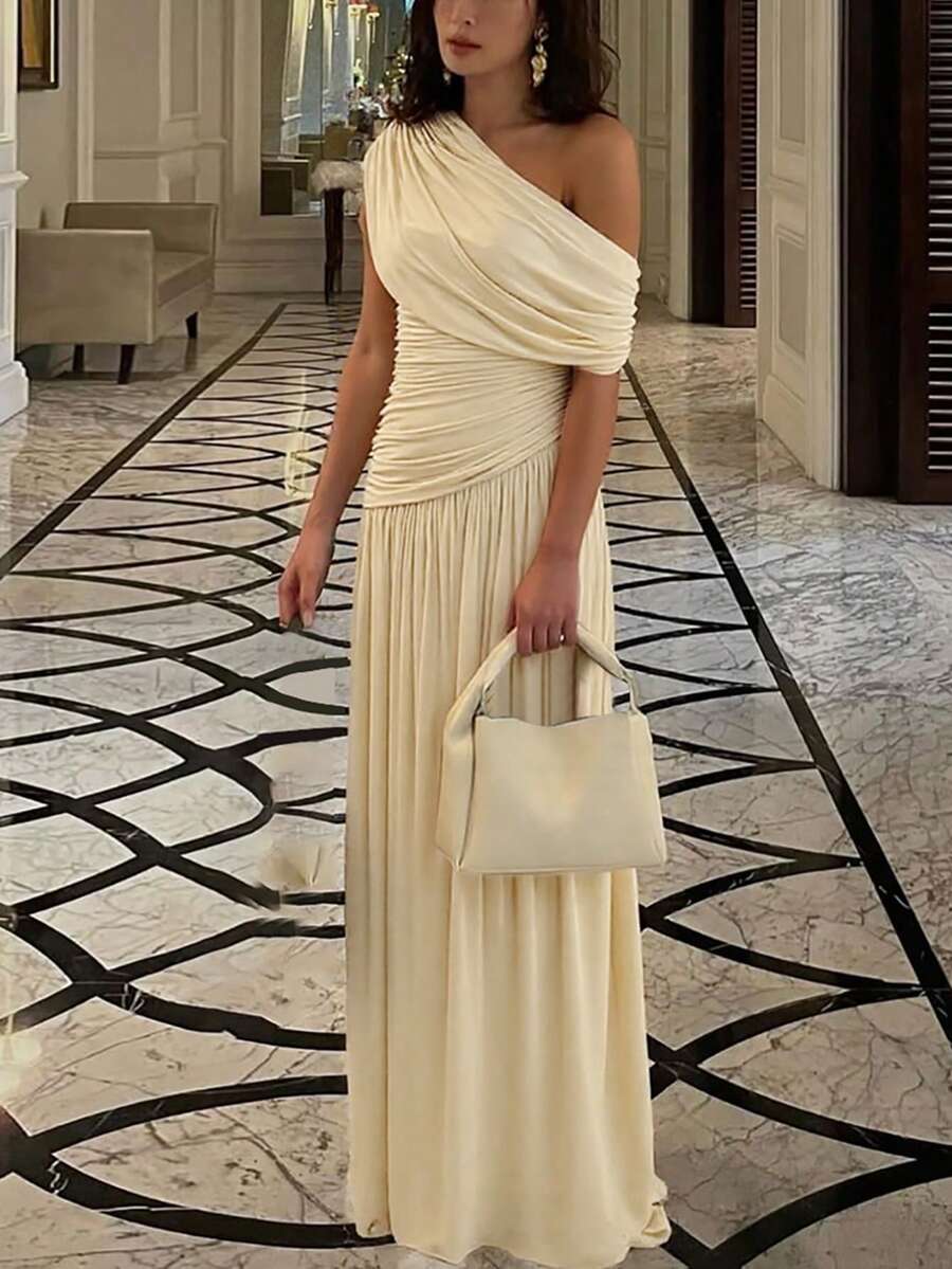 ZÉPHYR — One-Shoulder Ruched Maxi Dress