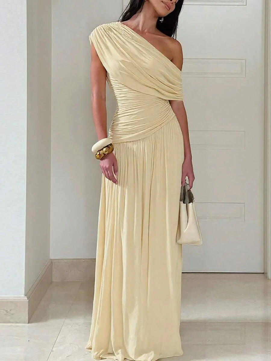 ZÉPHYR — One-Shoulder Ruched Maxi Dress