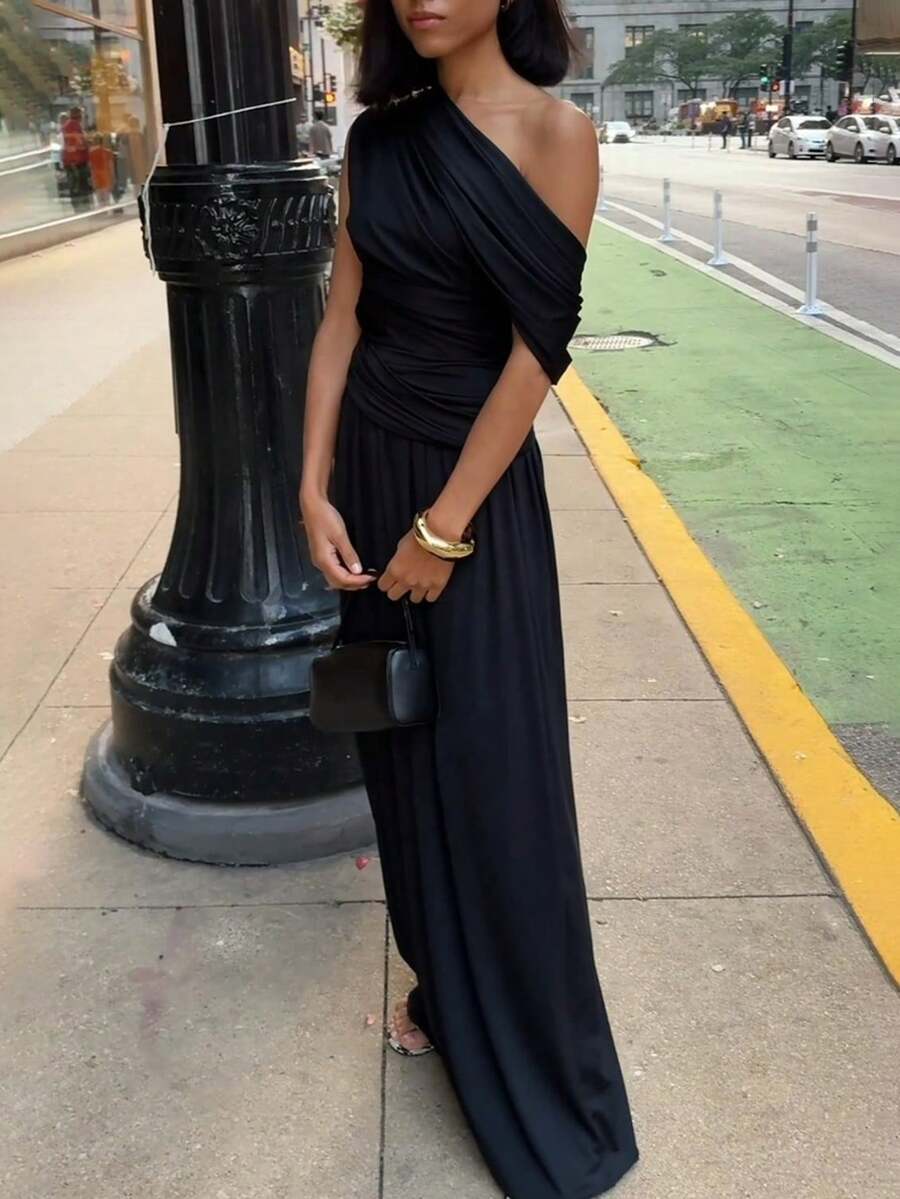 ZÉPHYR — One-Shoulder Ruched Maxi Dress