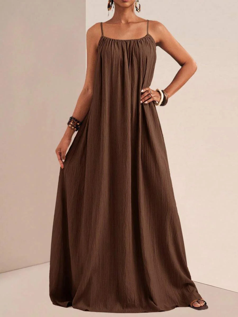 NOMÉA – Boho Flared Maxi Dress Coffee_3