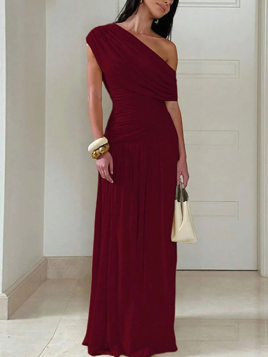 ZÉPHYR — One-Shoulder Ruched Maxi Dress