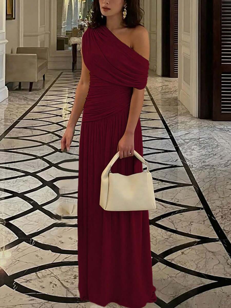 ZÉPHYR — One-Shoulder Ruched Maxi Dress