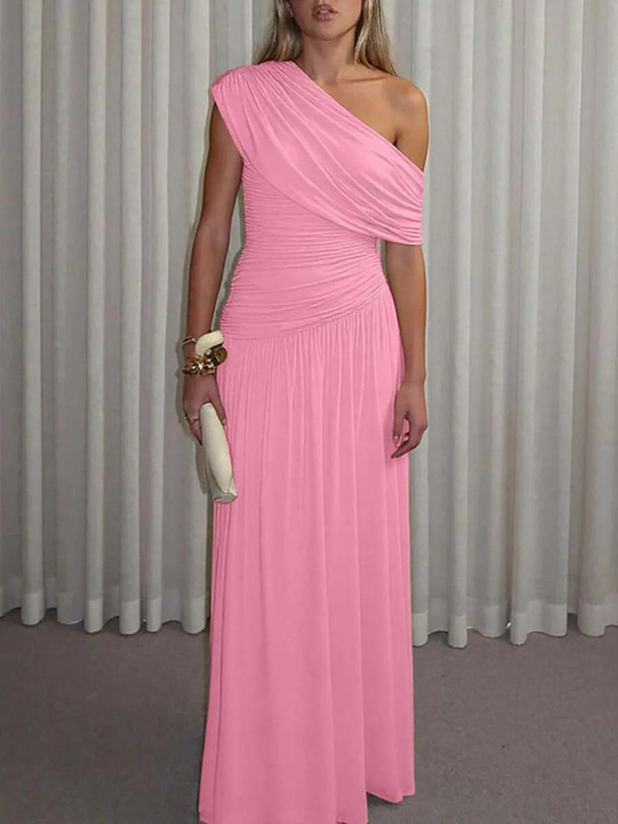 ZÉPHYR — One-Shoulder Ruched Maxi Dress