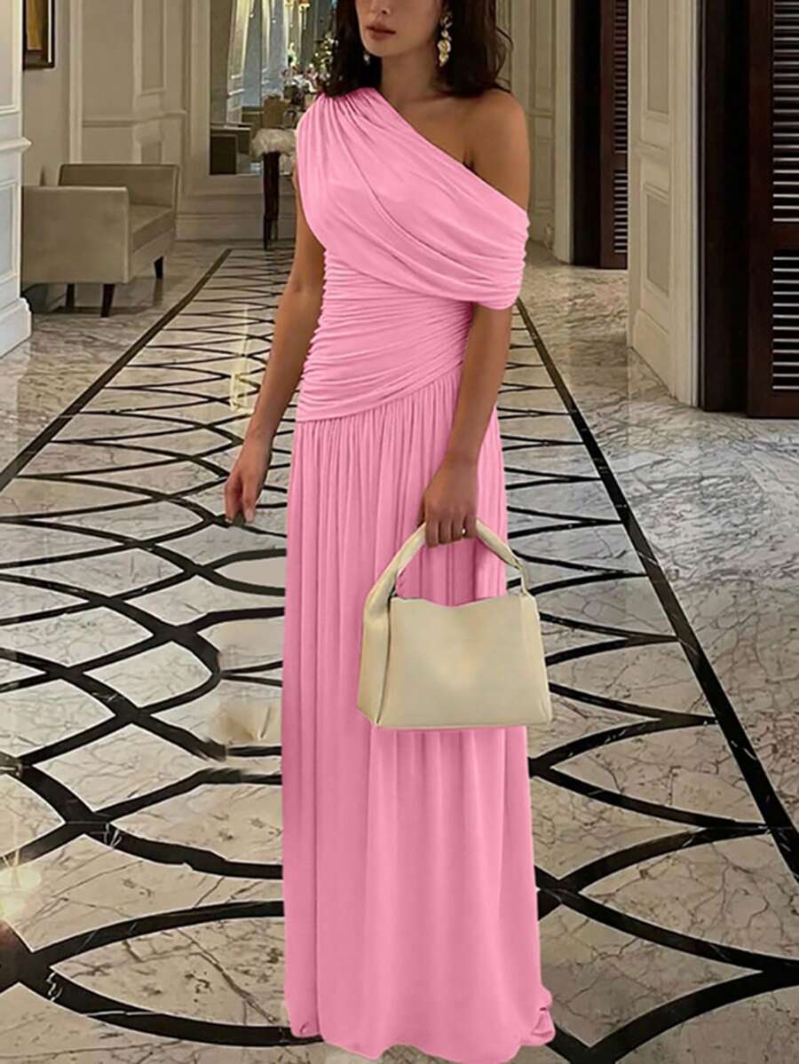 ZÉPHYR — One-Shoulder Ruched Maxi Dress