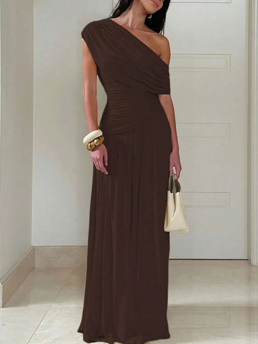 ZÉPHYR — One-Shoulder Ruched Maxi Dress
