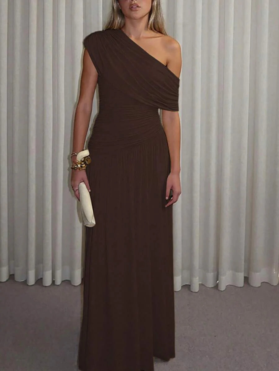 ZÉPHYR — One-Shoulder Ruched Maxi Dress