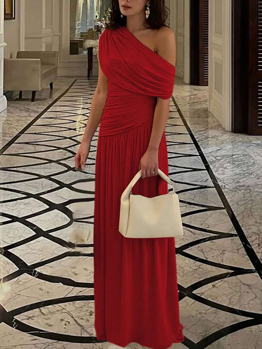 ZÉPHYR — One-Shoulder Ruched Maxi Dress