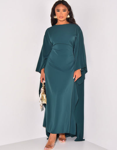 Maxi Dress for Women with Cape Detail – Elegant Formal Evening Style