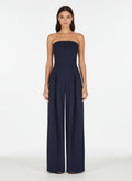 Strapless Wide Leg Jumpsuit Women Bandeau Palazzo Pleated