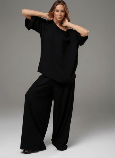 Women's Loungewear Set - Long Sleeve Top and Pants for Casual Style