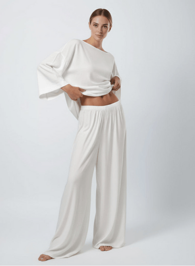 Women's Loungewear Set - Long Sleeve Top and Pants for Casual Style