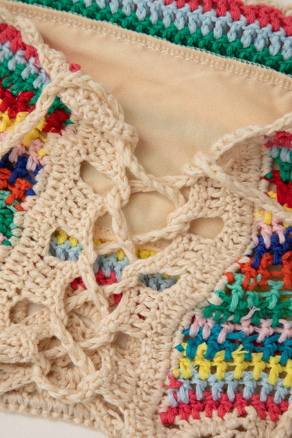 Boho Knit Bustier and Shorts Set in Beige for Summer Beach