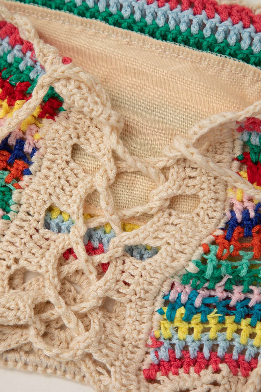 Boho Knit Bustier and Shorts Set in Beige for Summer Beach