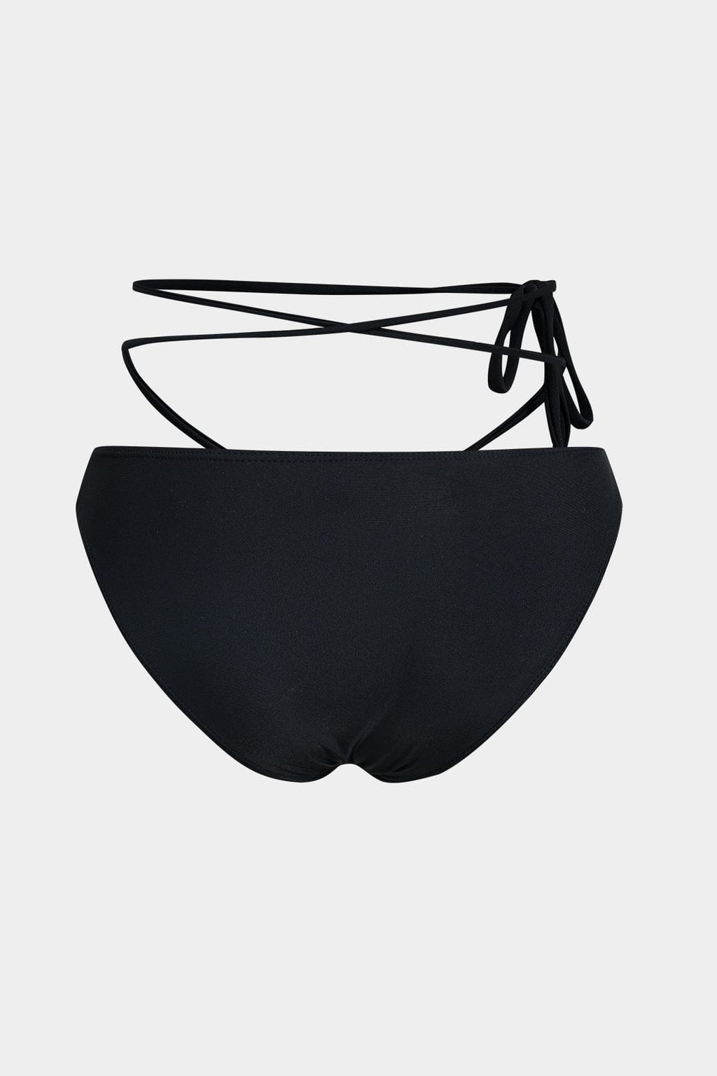 Three-Piece Bikini Set in Black with Wrap Sarong Cover-Up