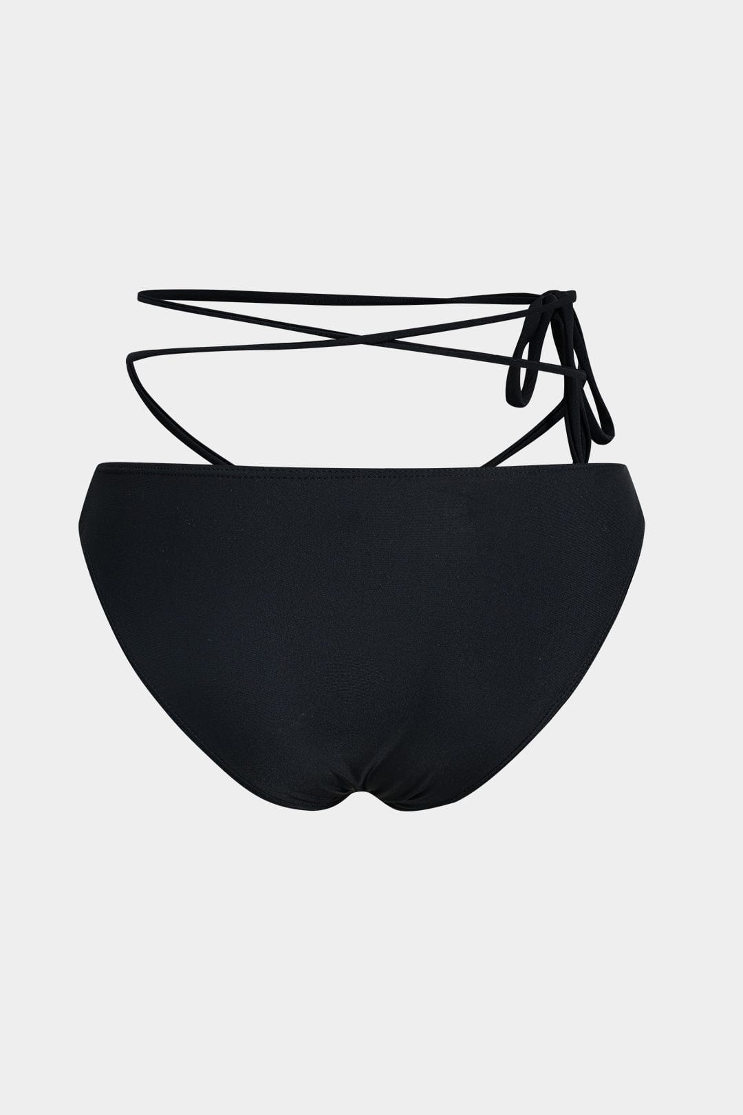 Three-Piece Bikini Set in Black with Wrap Sarong Cover-Up
