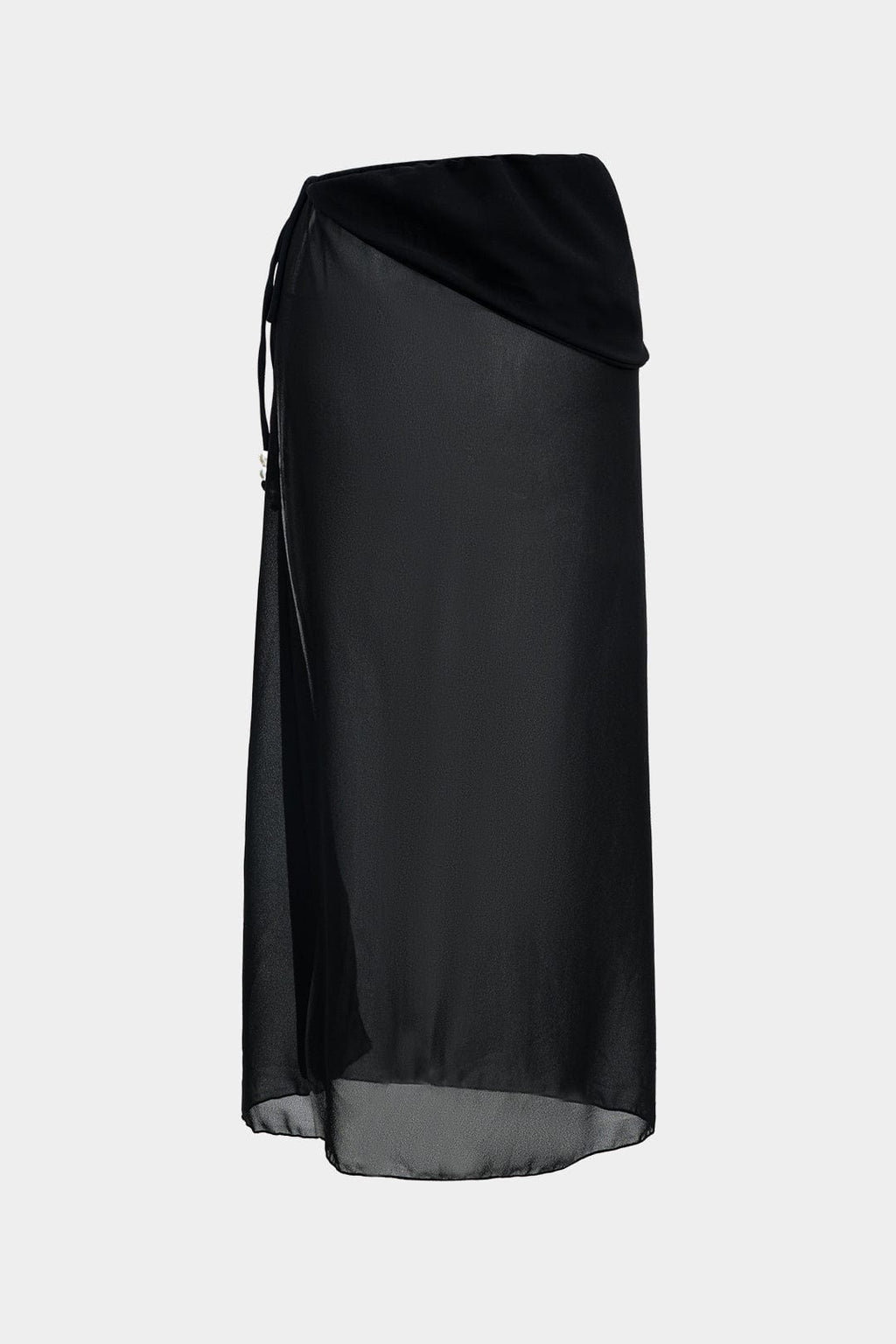 Three-Piece Bikini Set in Black with Wrap Sarong Cover-Up