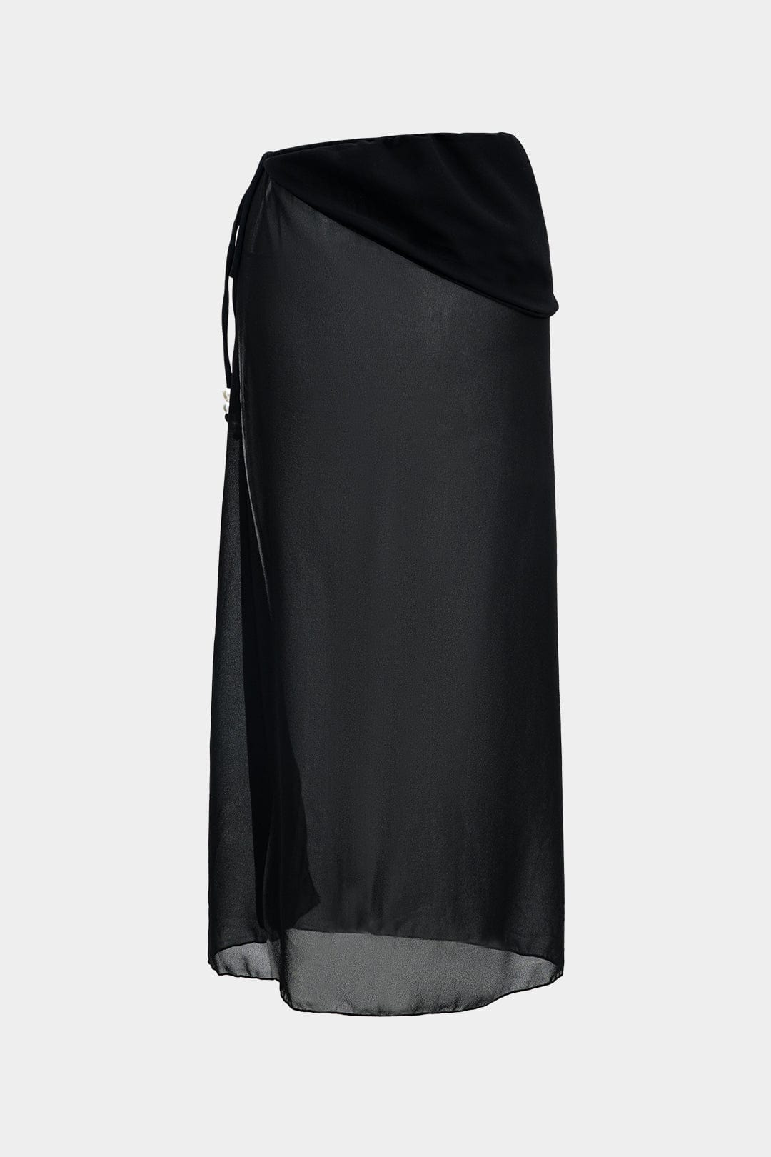 Three-Piece Bikini Set in Black with Wrap Sarong Cover-Up