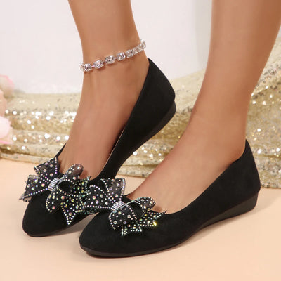 Casual Loafers for Women with Bowtie Decoration – Comfortable Everyday Footwear