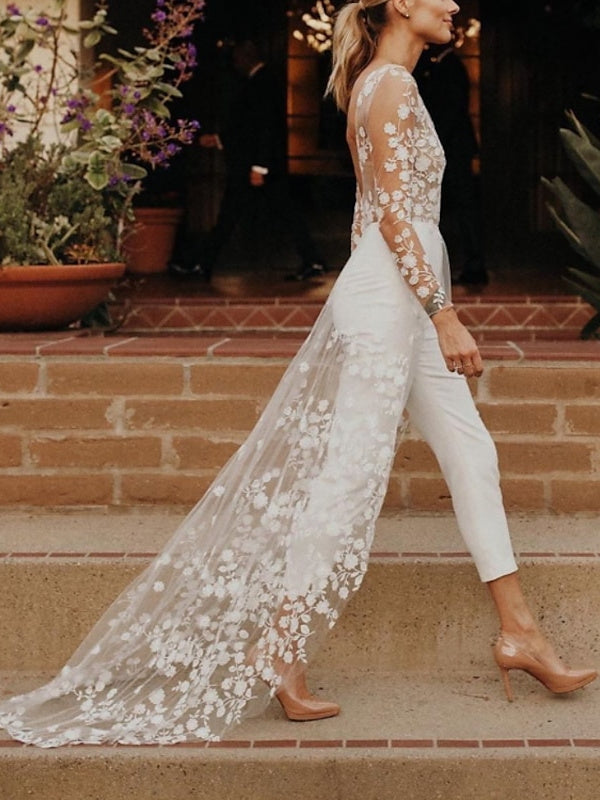 Chic Modern White Bridal Jumpsuit | Clara 2