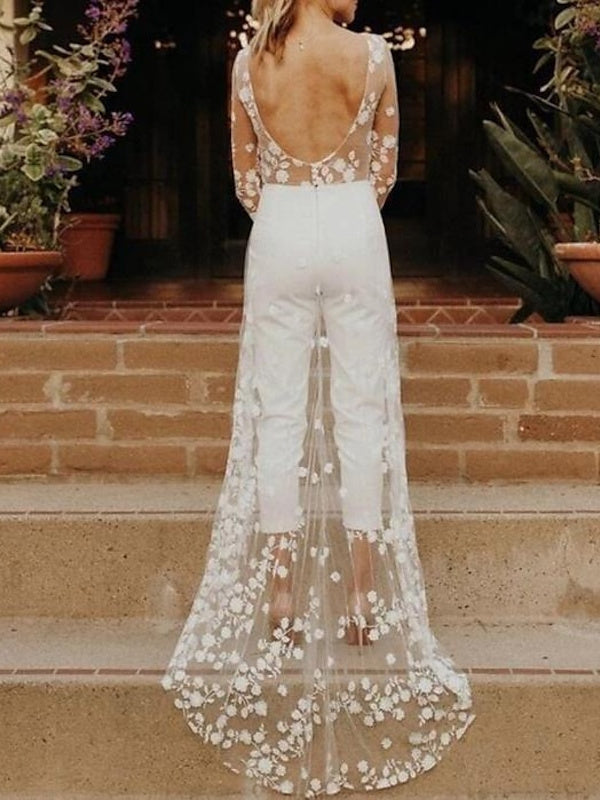 Chic Modern White Bridal Jumpsuit | Clara 3