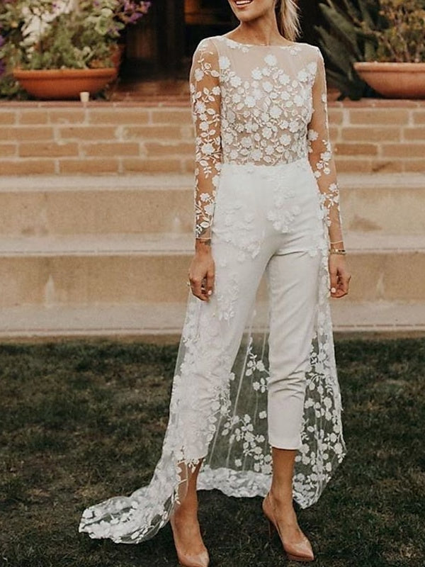 Chic Modern White Bridal Jumpsuit | Clara 4
