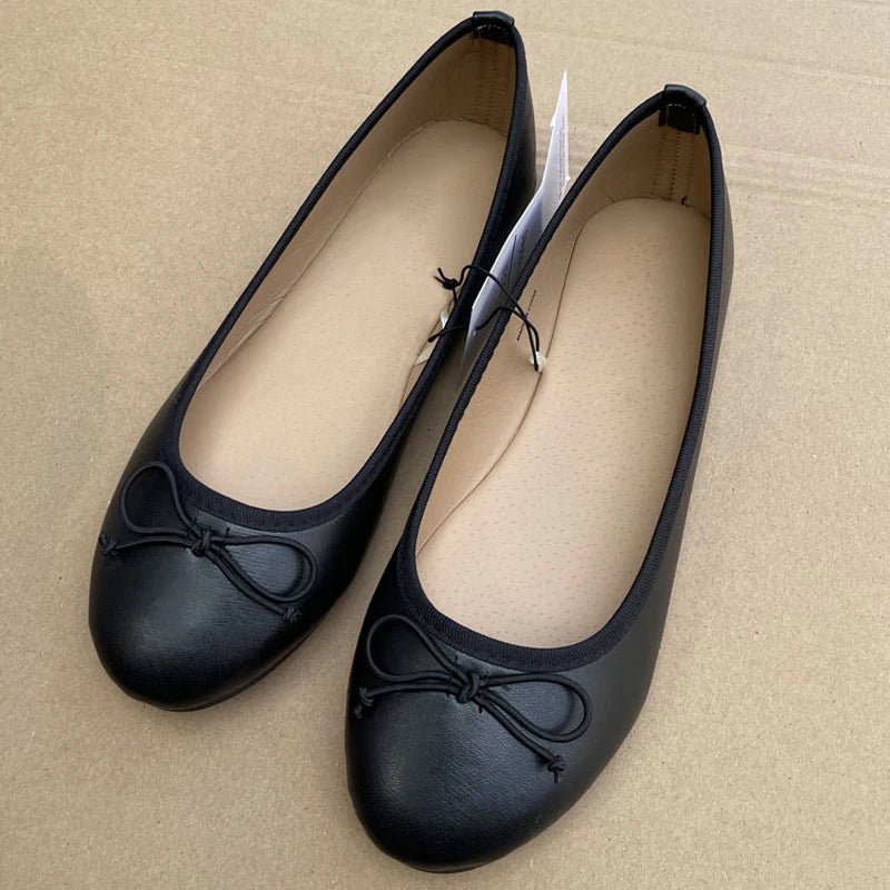 Elegant Ballet Flats for Women with Bowknot Design – Comfortable Slip-On Style
