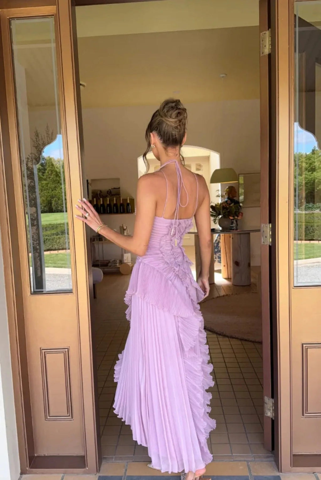 Floral Maxi Dress in Purple for Summer Weddings and Events – Veloria-Fashion