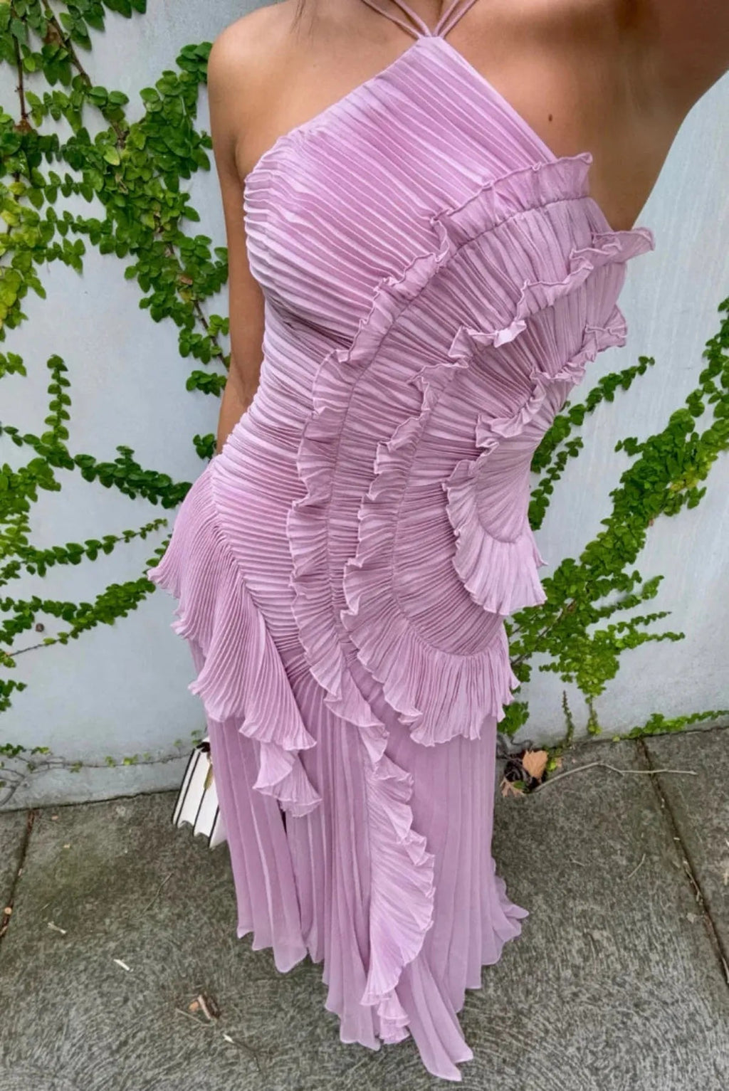Floral Maxi Dress in Purple for Summer Weddings and Events