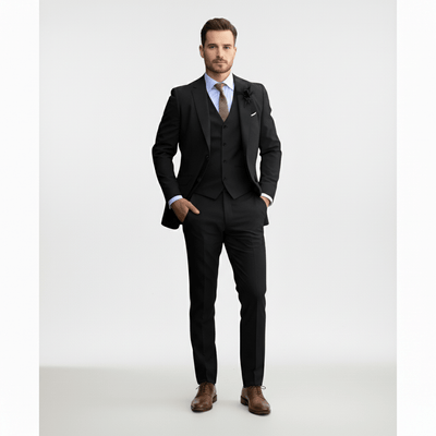 Men's Suit for Weddings Beige – Elegant Three-Part Blazer, Pants, and Vest for Formal Occasions