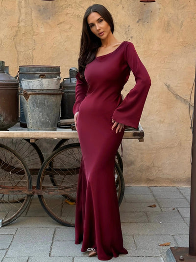 Long Sleeve Maxi Dress for Women - Elegant Flowing Design for Every Occasion