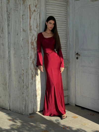 Long Sleeve Maxi Dress for Women - Elegant Flowing Design for Every Occasion