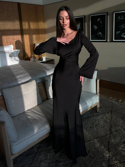 Long Sleeve Maxi Dress for Women - Elegant Flowing Design for Every Occasion