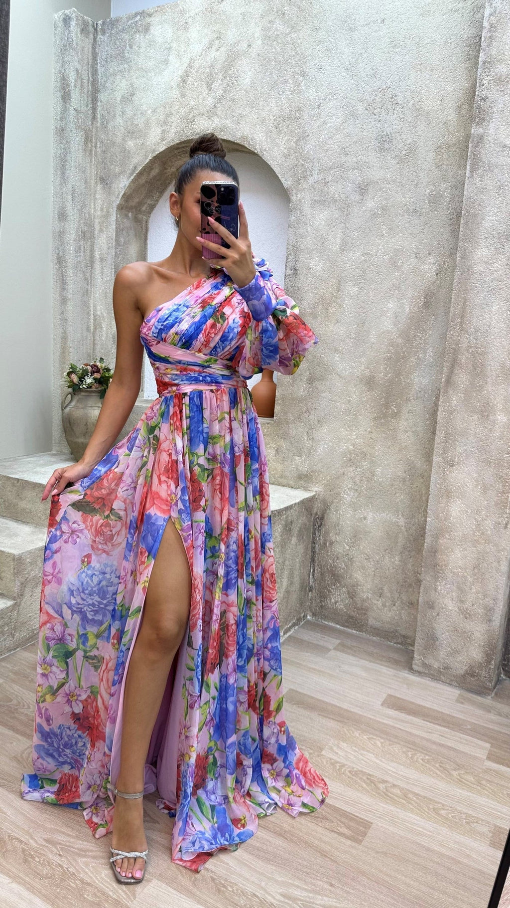 Floral One-Shoulder Maxi Dress for Women at Special Occasions