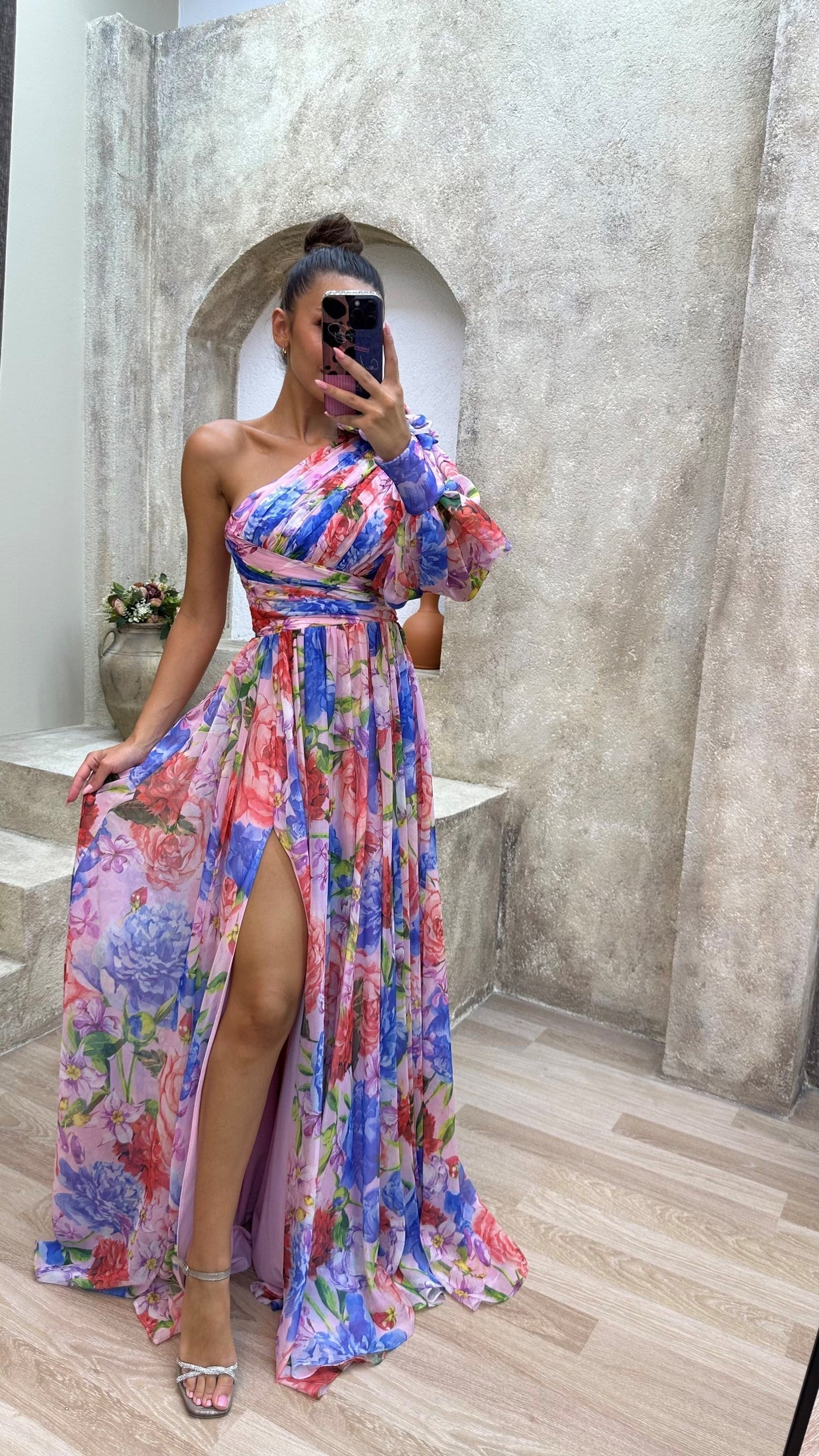 Floral One-Shoulder Maxi Dress for Women at Special Occasions