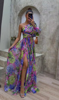 Floral One-Shoulder Maxi Dress for Women at Special Occasions