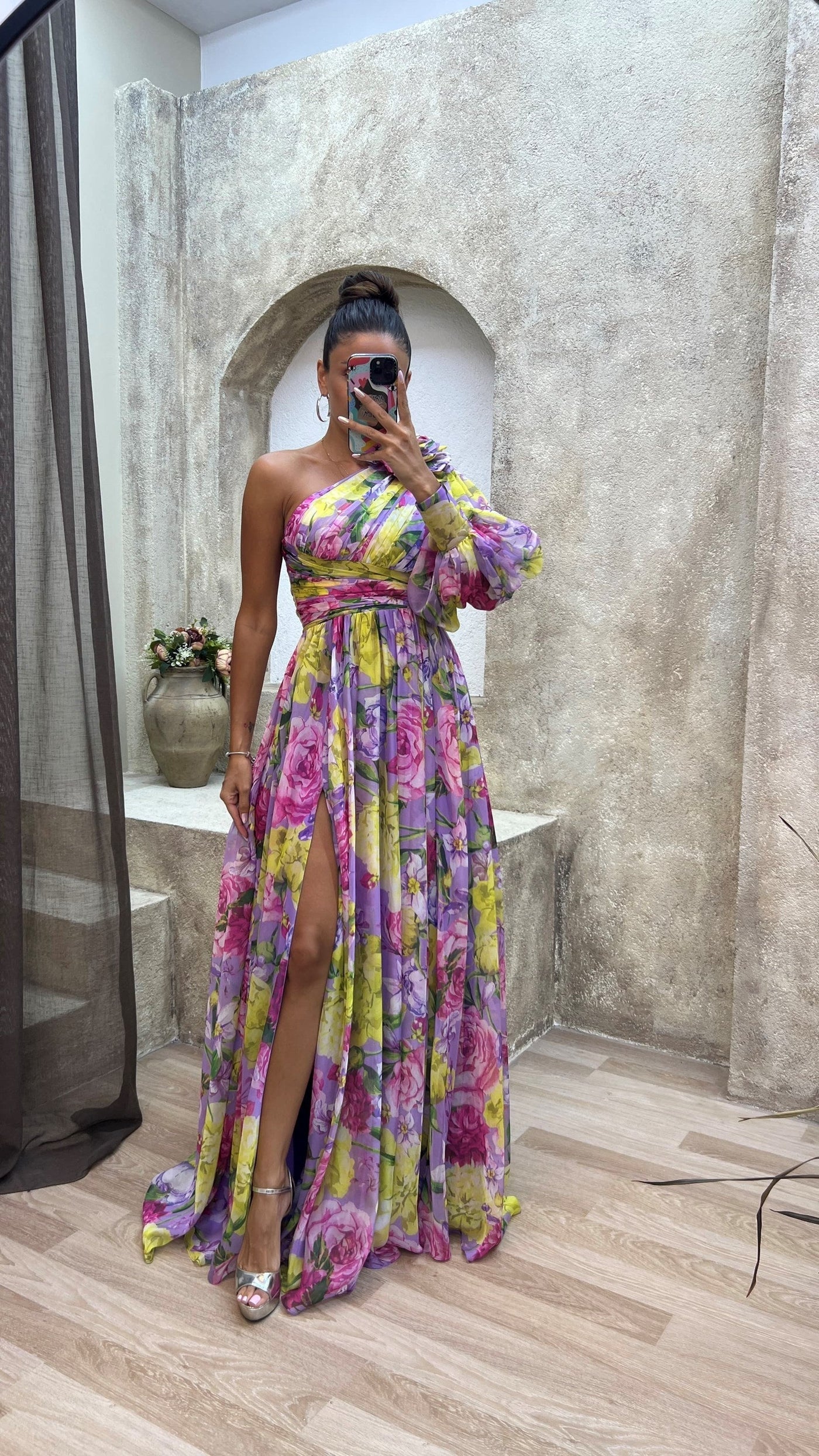 Floral One-Shoulder Maxi Dress for Women at Special Occasions