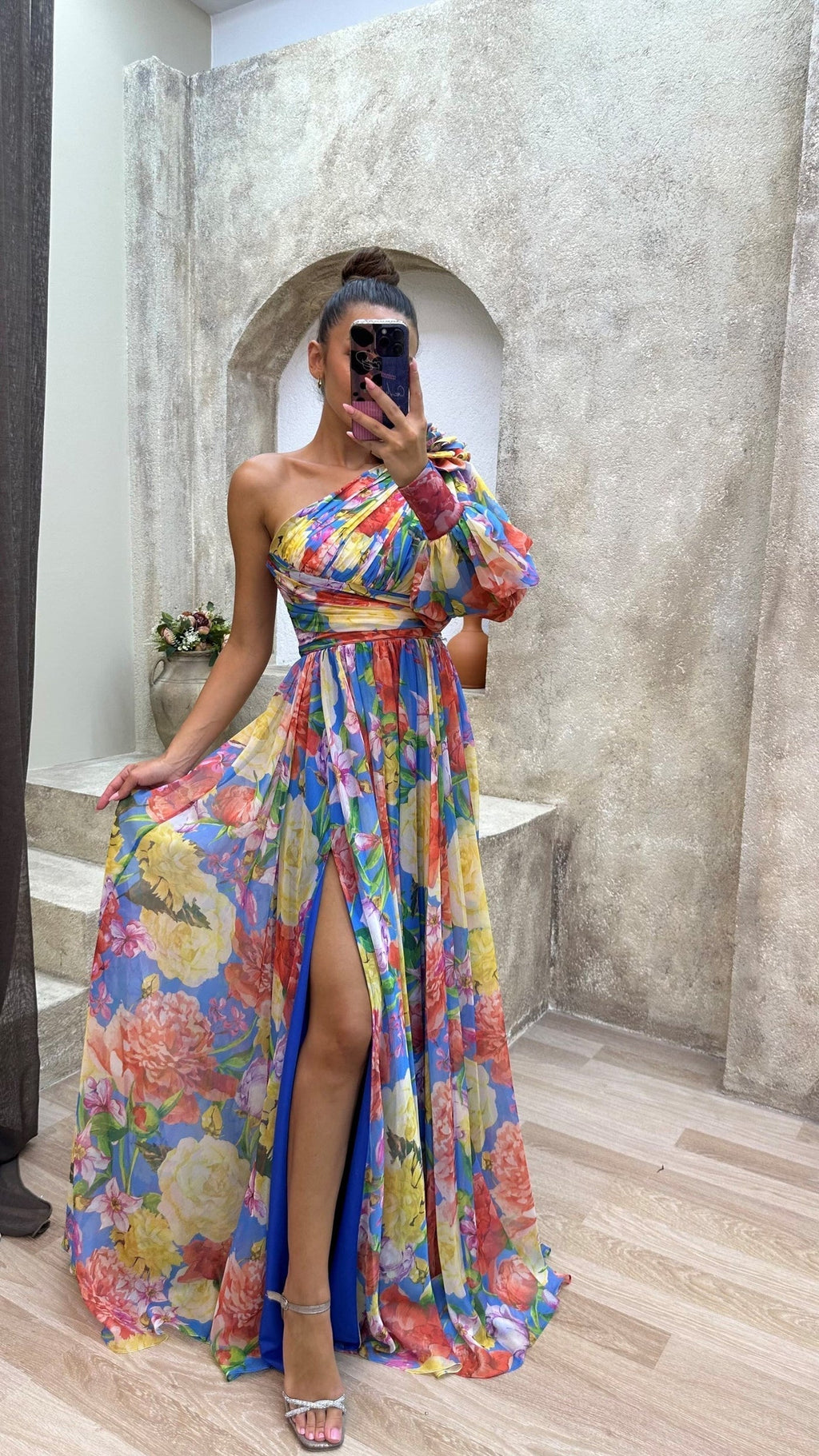 Floral One-Shoulder Maxi Dress for Women at Special Occasions