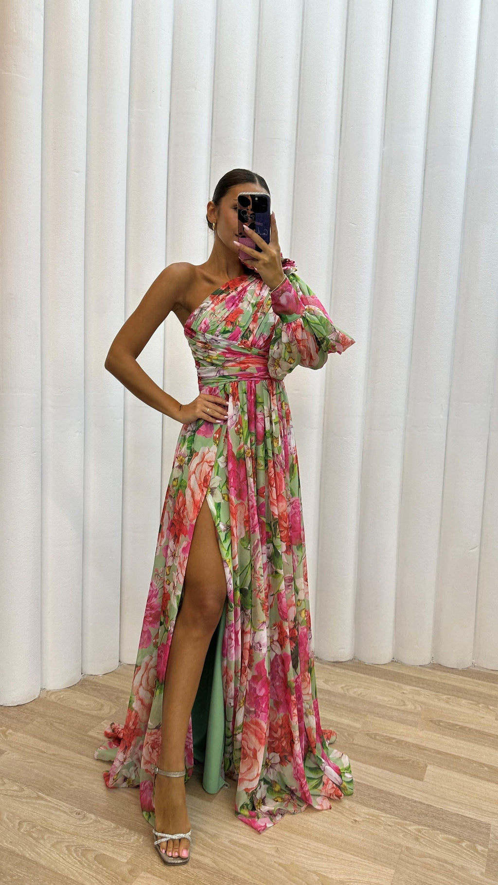 Floral One-Shoulder Maxi Dress for Women at Special Occasions