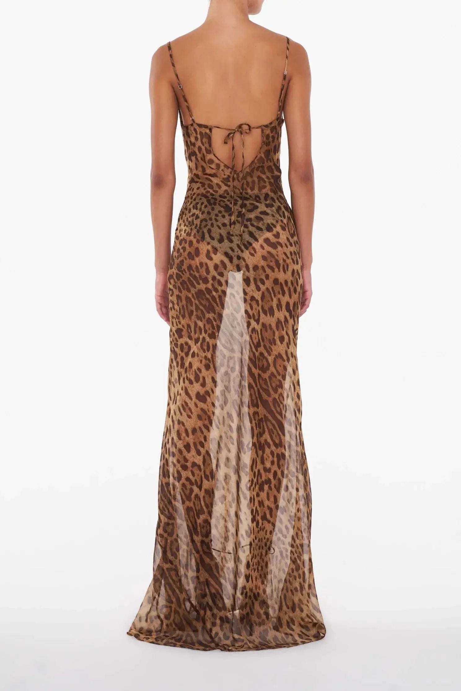 Leopard Print Maxi Dress for Women Summer with Wrap Detail