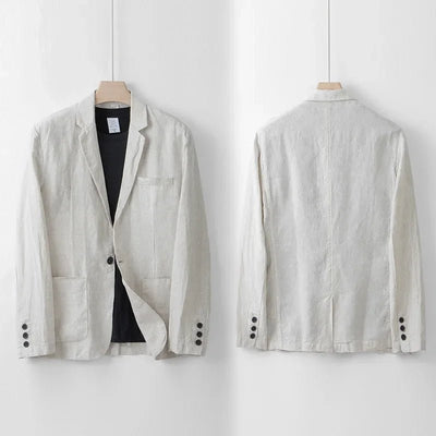 Men's Linen Blazer Jacket – Lightweight Casual Style for Summer Business and Evening Occasions
