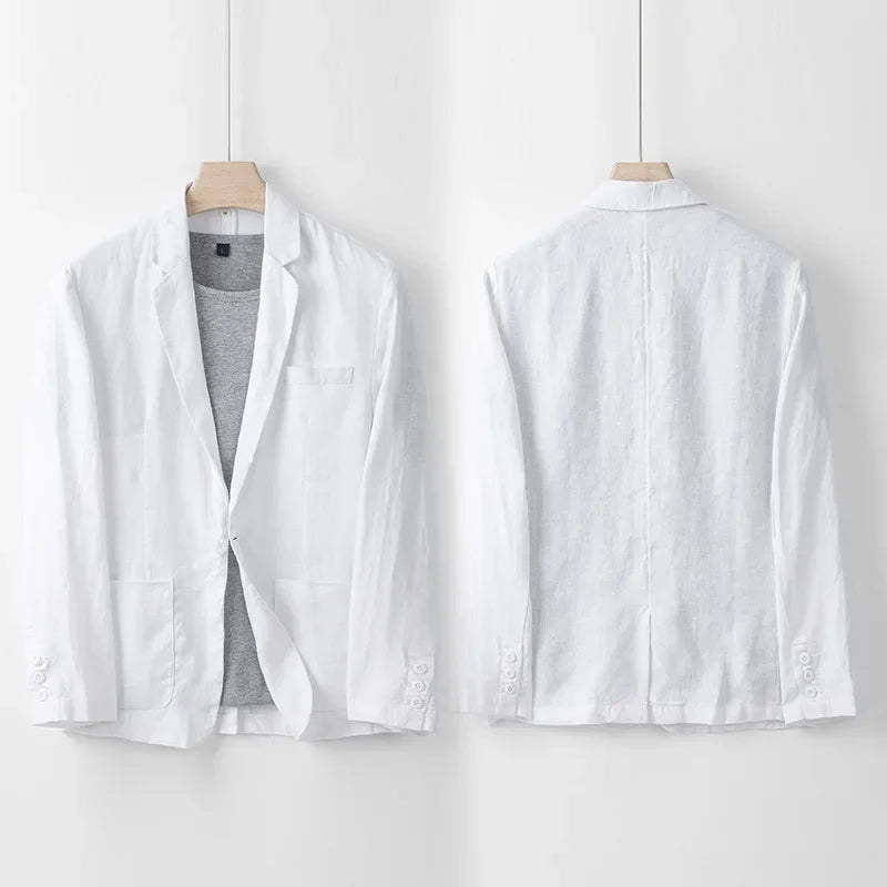 Men's Linen Blazer Jacket – Lightweight Casual Style for Summer Business and Evening Occasions