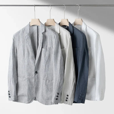 Men's Linen Blazer Jacket – Lightweight Casual Style for Summer Business and Evening Occasions