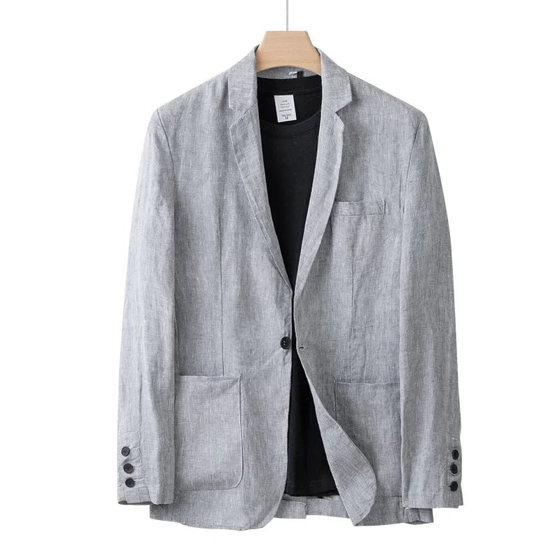 Men's Linen Blazer Jacket – Lightweight Casual Style for Summer Business and Evening Occasions