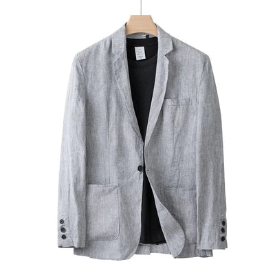 Men's Linen Blazer Jacket – Lightweight Casual Style for Summer Business and Evening Occasions
