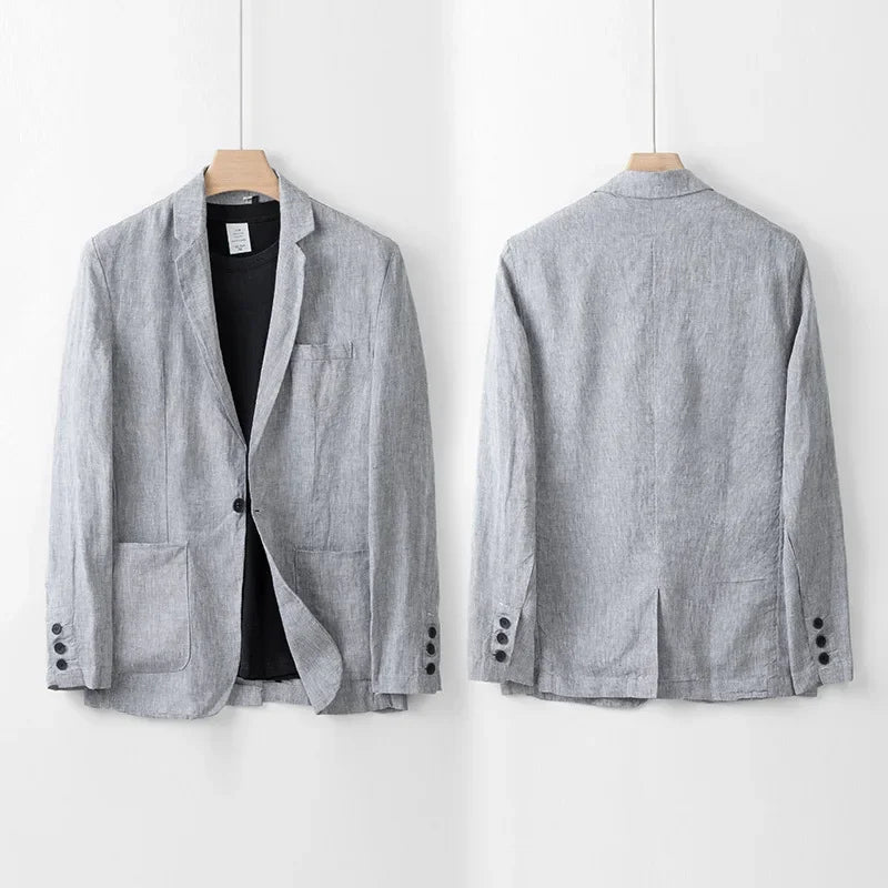 Men's Linen Blazer Jacket – Lightweight Casual Style for Summer Business and Evening Occasions