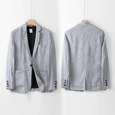 Men's Linen Blazer Jacket – Lightweight Casual Style for Summer Business and Evening Occasions