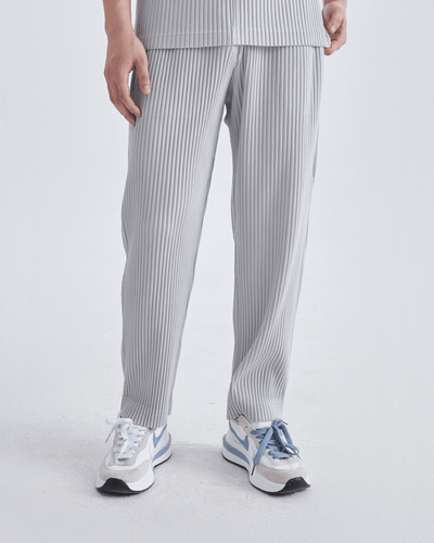 Men's Pants – Loose Fit Cotton Rib Trousers with Elastic Waistband for Casual Urban Style