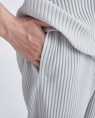 Men's Pants – Loose Fit Cotton Rib Trousers with Elastic Waistband for Casual Urban Style