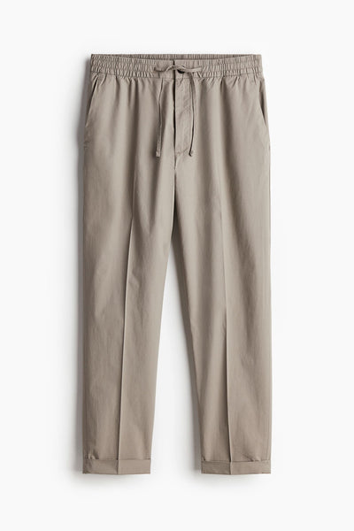 Men's Pants with Cord Detail – Slim Fit Casual and Semi-Formal Style in Brown